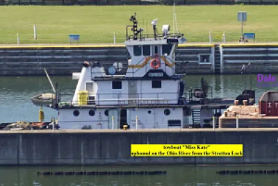 towboat  "Miss Kate " upbound from Stratton Lock, Ohio River 09-2021