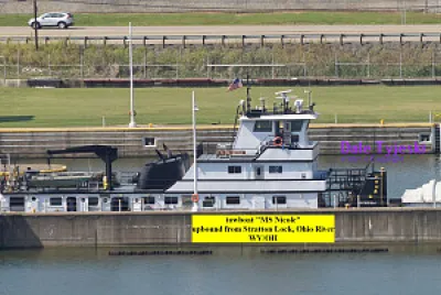 towboat  "MS Nicole " upbound from Stratton Lock, Ohio River 09-2021