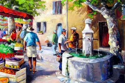 Aquarelle marché de Provence