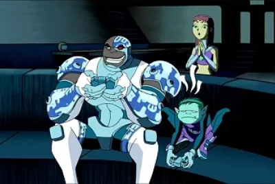 cyborg le esta ganando a chico bestia los jovenes titanes