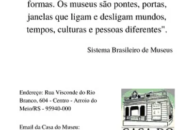Panfleto Casa do Museu de Arroio do Meio