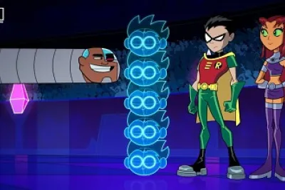 cyborg mide a robin y starfire los jovenes titanes