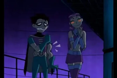 starfire golpeo a robin los jovenes titanes