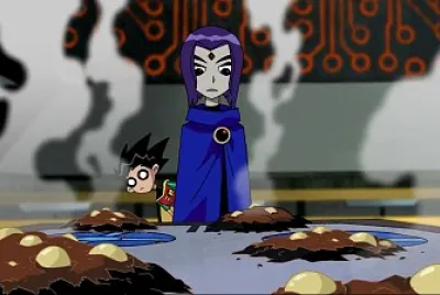 robin mira lo que cocina raven los jovenes titanes