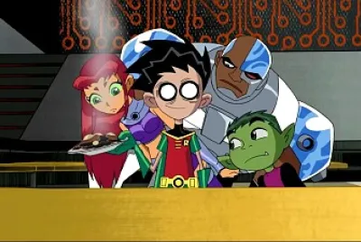 robin atrapo su panquece los jovenes titanes