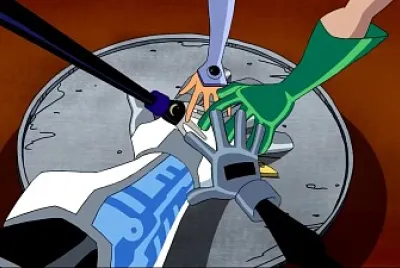 los titanes se pelean por una pizza los jovenes titanes