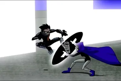 robin ataca a raven los jovenes titanes jigsaw puzzle