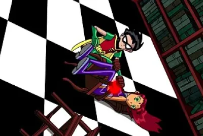 robin salva a starfire los jovenes titanes