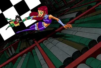 starfire salva a robin los jovenes titanes