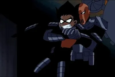 slade aprieta a robin los jovenes titanes