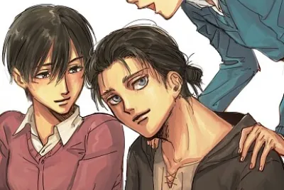 Eren Mikasa e Armin