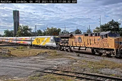 UP-2603 ferrying a Brightline conset thru Cordele,GA/USA