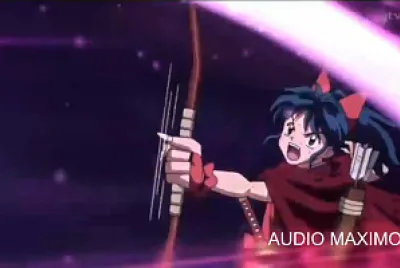 moroha lanza una flecha sagrada hanyo no yashahime