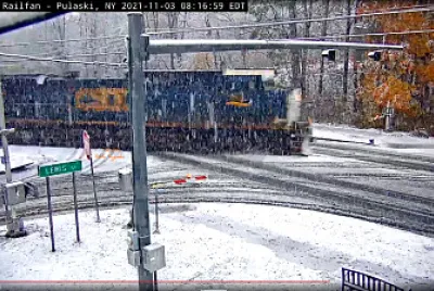 CSX in early snow 2021Pulaski,NY/USA