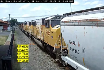 UP-6636 UP-6728 UP-7326 UP-2427 UP-2426 at Russelle,AR/USA