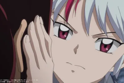 towa toca de la mejilla a riku hanyo no yashahime