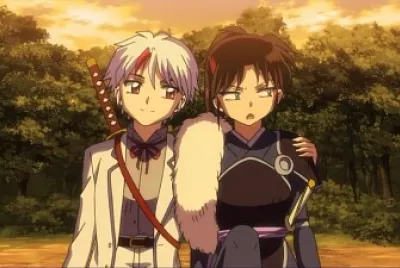 towa agarra del hombro a setsuna hanyo no yashahime