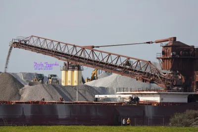 mv Lee a Tregurtha unloading stone at Port of Fairport Harbor,OH