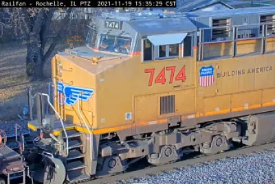 פאזל של UP-7474 cab at Rochelle,ILL/USA