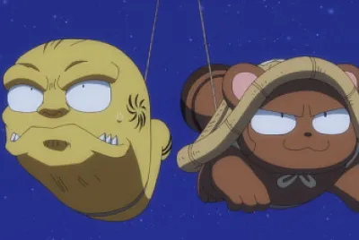 hachi y takechiyo hacen volar a moroha hanyo no yashahime