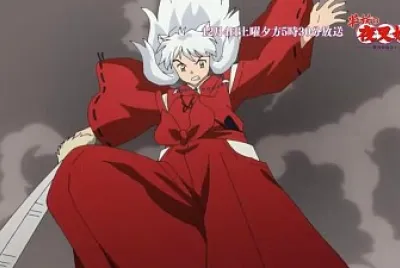inuyasha destruye el techo hanyo no yashahime