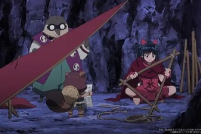 moroha construye un parabrisas hanyo no yashahime