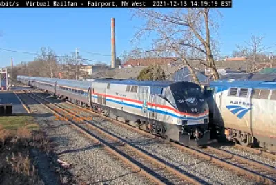 AMTRAK train #63 and #64 meet in Fairport, NY/USA