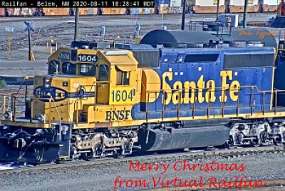 BNSF 1604 Santa Fe. Merry Christmas from VRF.