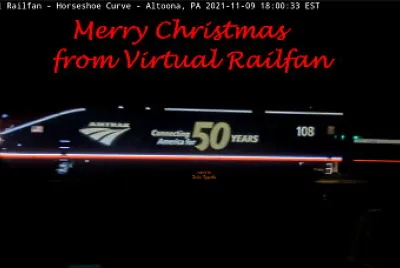  "Amtrak 50 years lit up " Merry Christmas from VRF
