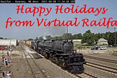  "Big Boy  " steam engine   "UP-4014  " passing Kearney,NE Happy Holid