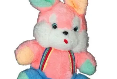 Doudou lapin bleu