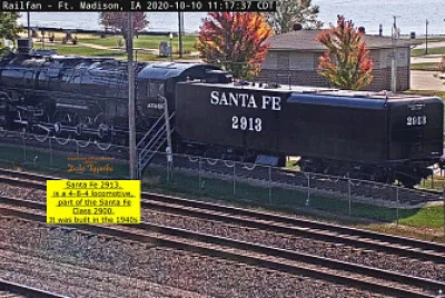 Santa Fe #2913 is a 4-8-4 locomotive (close)