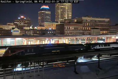 Springfield Amtrak Depot arrival at Night
