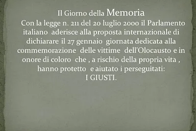 GIORNATA DELLA MEMORIA