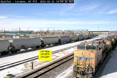 UP-7826, UP-5579, UP-6397 Laramie,WY/USA in the snow