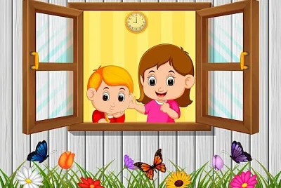 Criaças na janela