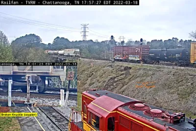 Broken Knuckle (coupler) on train at Chattanooga,TN/USA