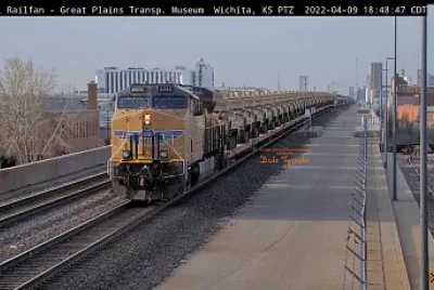 UP-8046 towing military equipment at Wichita,KS/USA