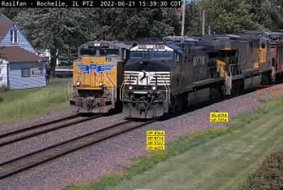 NS and UP locomotives side by side Rochelle,ILL/USA