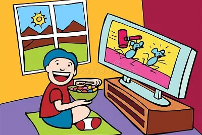 watching TV