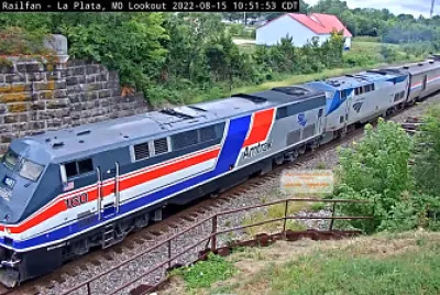 Amtrak #4   "Southwest Chief  " engine #160   #27 departing La Plata,M