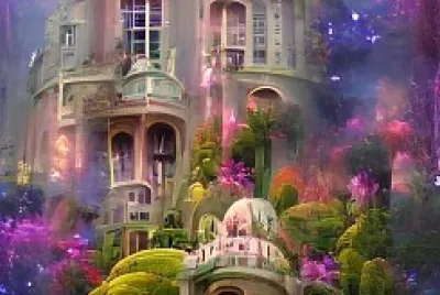 פאזל של castillo verde y rosa