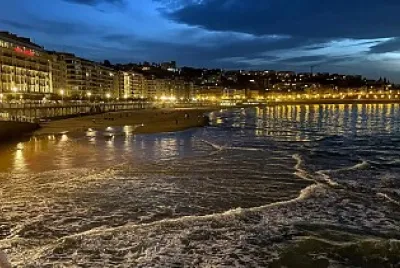 Plage de la Concha San Sébastien de nuit