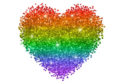 CORAZON DE ARCOIRIS BRILLOS