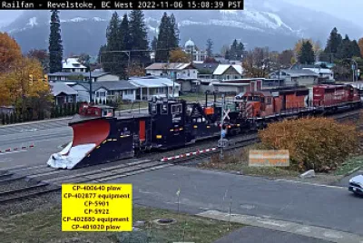CP-5901 and CP-5922 with double ended snowplows at Revelstoke,BC Canad