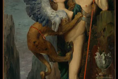 Oedipus and the Sphinx by Moreau