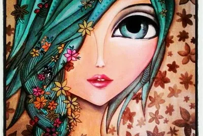 cara con florecitas