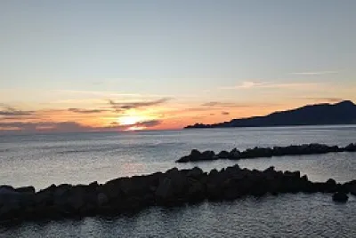 tramonto sul monte di Portofino