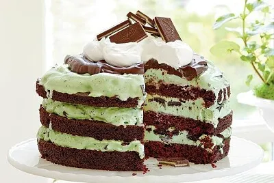 St. Patrick  's Day chocolate mint cake