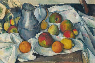cézanne cruche grise et fruits